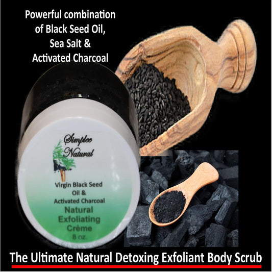 Simplee Natural Black Seed & Activated Charcoal Exfoliant Detox Body Scrub